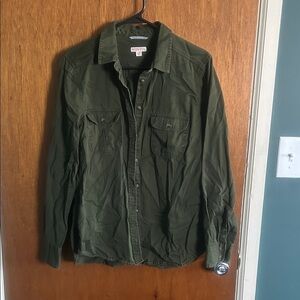 Women's Olive Button Down Shirt